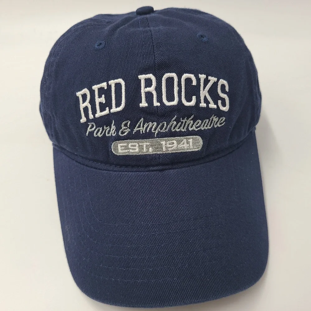 Youth Red Rocks Hat Adjustable Ouray Blue White Park & Amphitheatre Logo‎ Casual